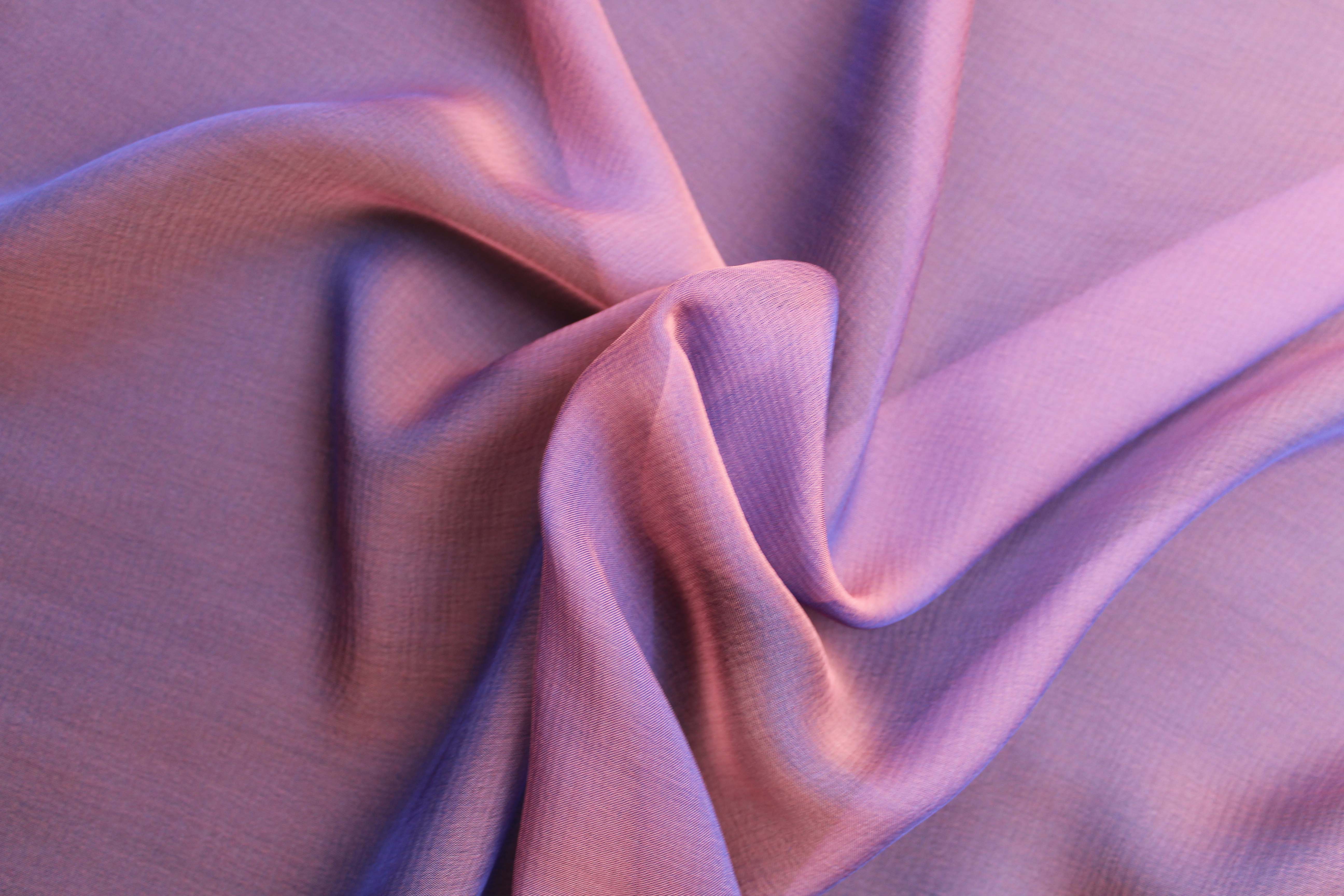 SHOT SILK CHIFFON - PURPLE/RUST